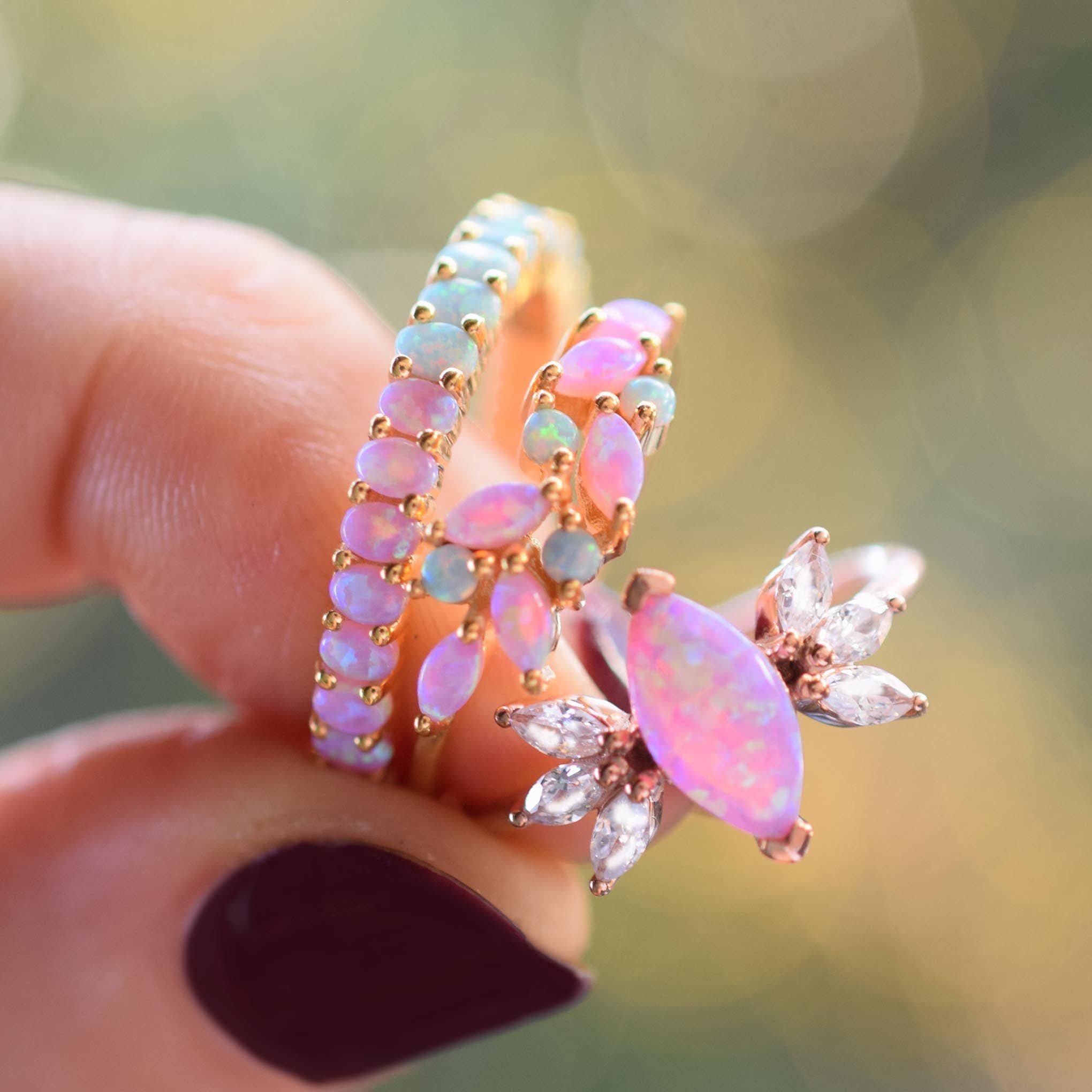 La Kaiser - Wholesale Multi-Stone Ring - Opal Ombre Dual Band 6