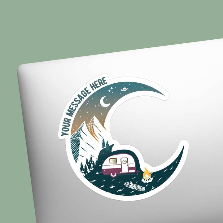 Sentinel Supply - Wholesale Sticker - RV Moon Custom Stickers - Camping Name Drop Decals