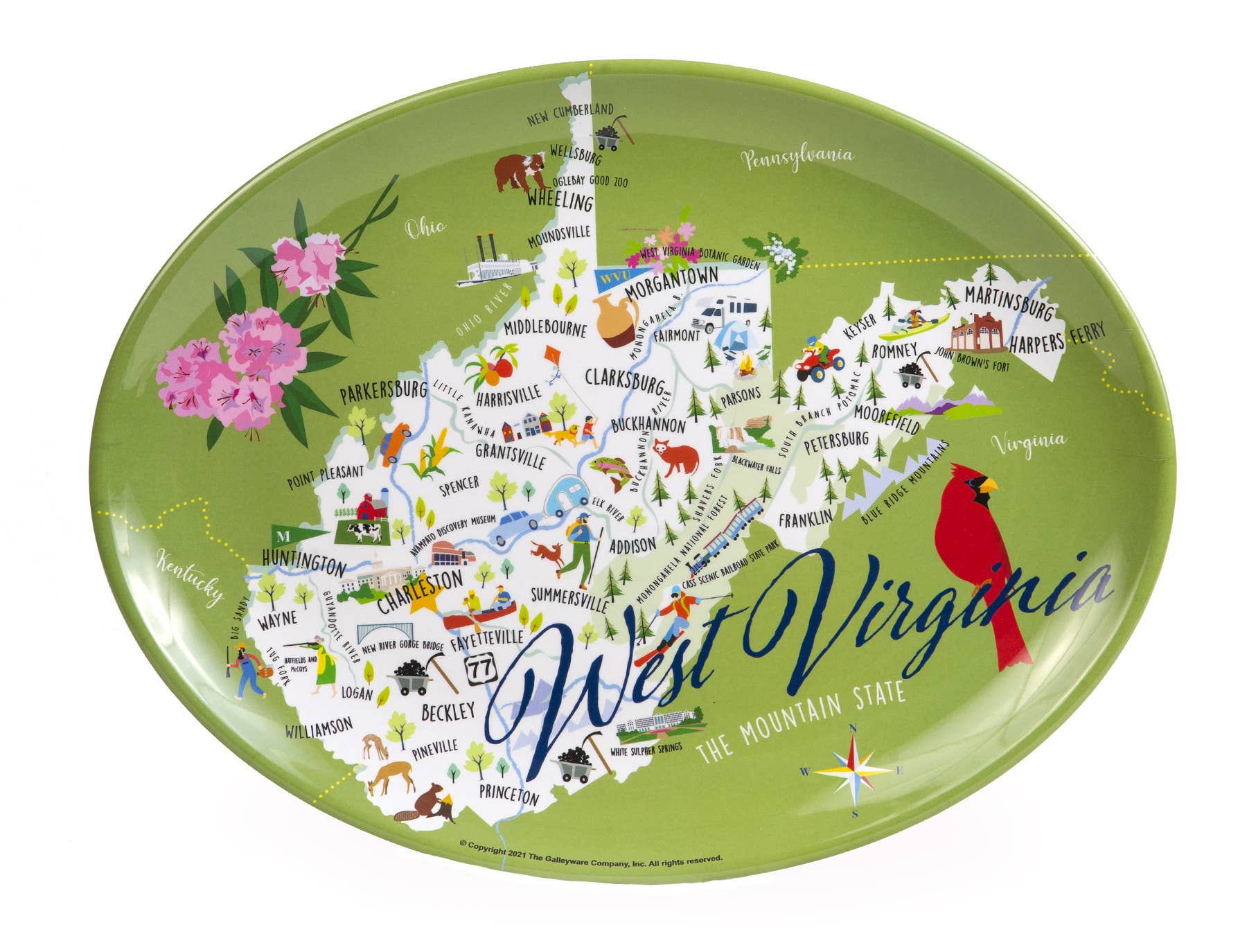 West Virginia 16" Melamine Platter for wholesale by Galleyware
