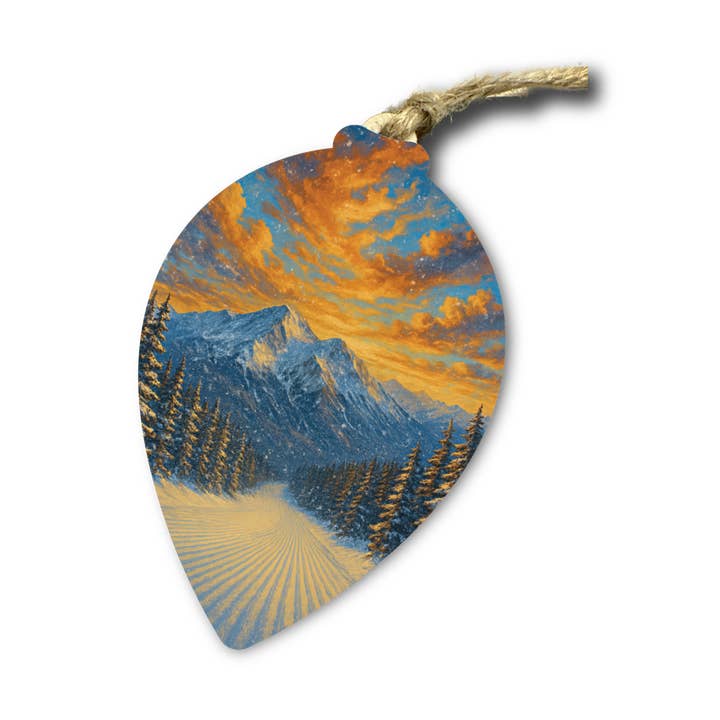 Wooden First Tracks Puzzle Ornament – Ski Resort Gift for wholesale by The Product Barn