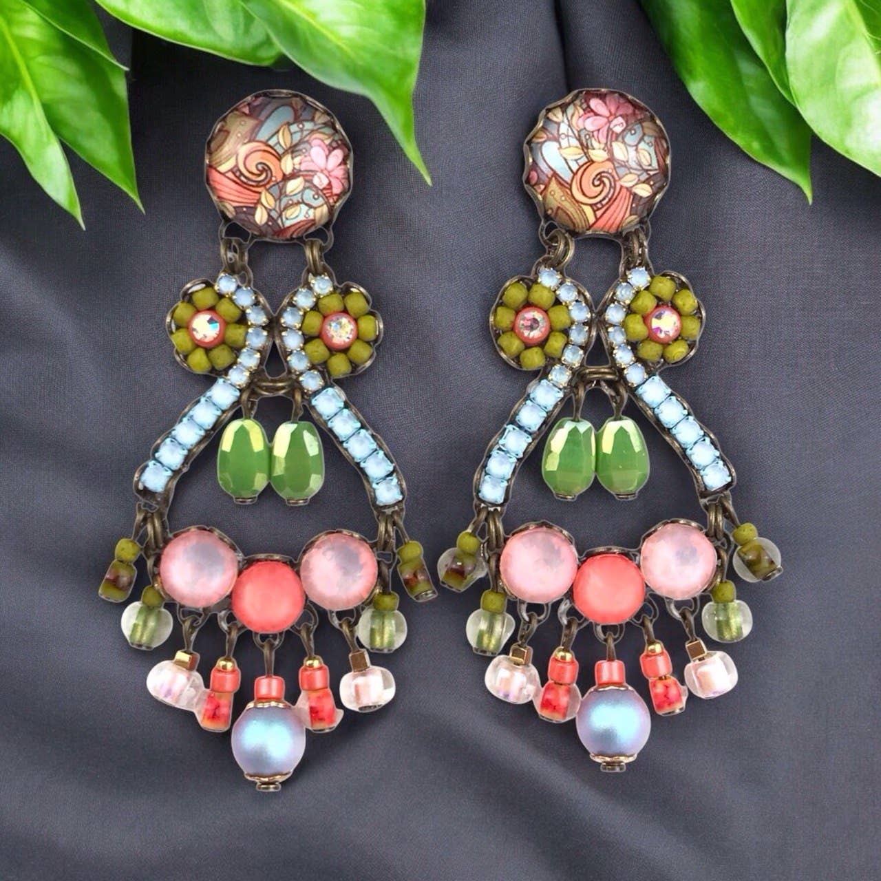 melizijewelry - Wholesale Dangle Earrings - Handmade crystal earrings Mandarina3