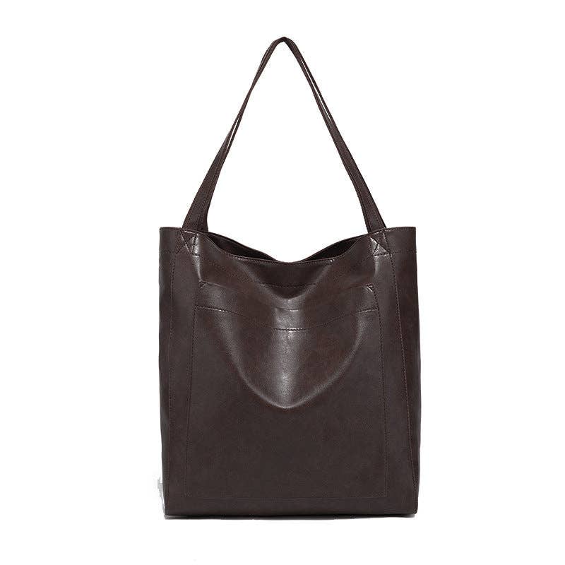 Suhkasana – wholesale Tote bag – Women's – Vintage Soft Leather Tote Bag with Pocket Large Capacity4