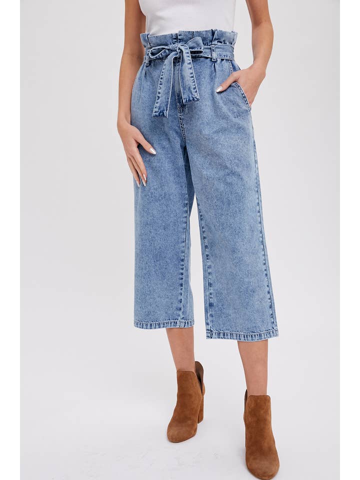 Bluivy - Vente Pantalon – femme - JUPE-CULOTTE EN PAPIER CEINTURÉE14