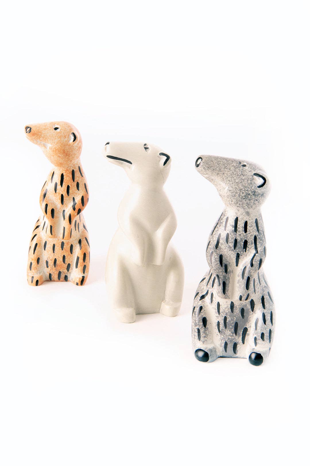 Swahili | AFRICAN MODERN - Wholesale Decorative Figurine - Set of Three Soapstone Meerkats2