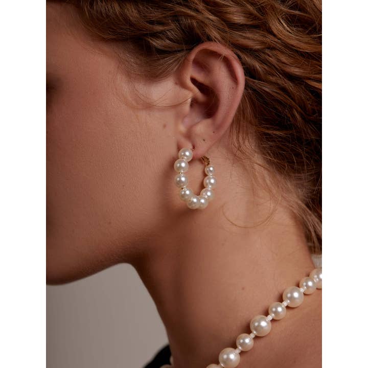 PRL Chunky Pearl Hoop Earring for wholesale on Faire1