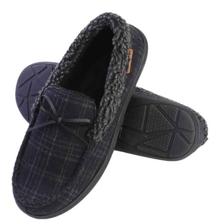 Roxoni - Wholesale Slippers - Men's - Men's Slippers Moccasin Plush Lined House Shoes Fuzzy Furry