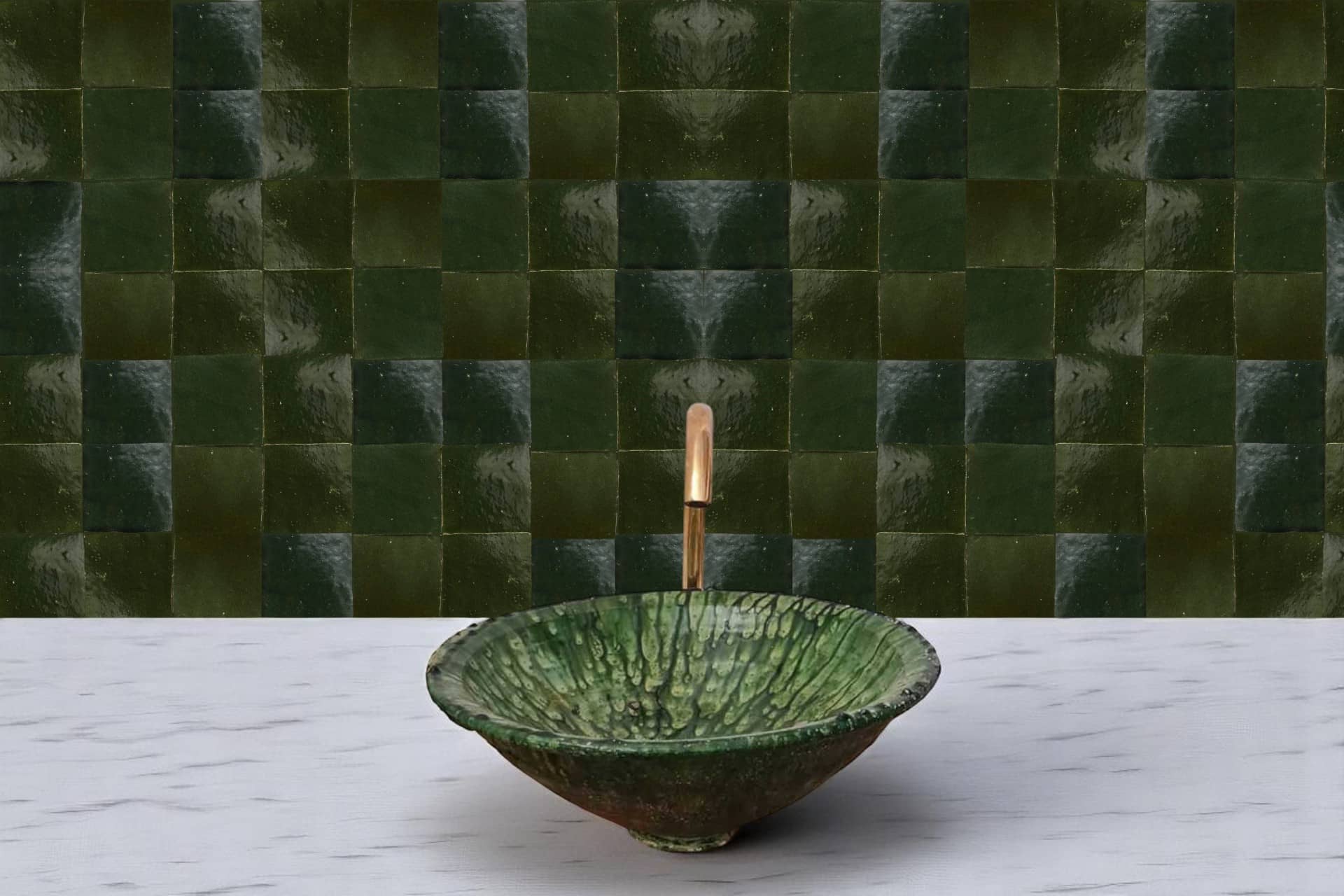 Moroccantastics - Wholesale Wall Tile - Cindered Olive Moroccan Zellige Tile – Square4