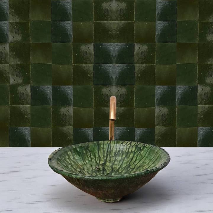 Moroccantastics - Wholesale Wall Tile - Cindered Olive Moroccan Zellige Tile – Square4
