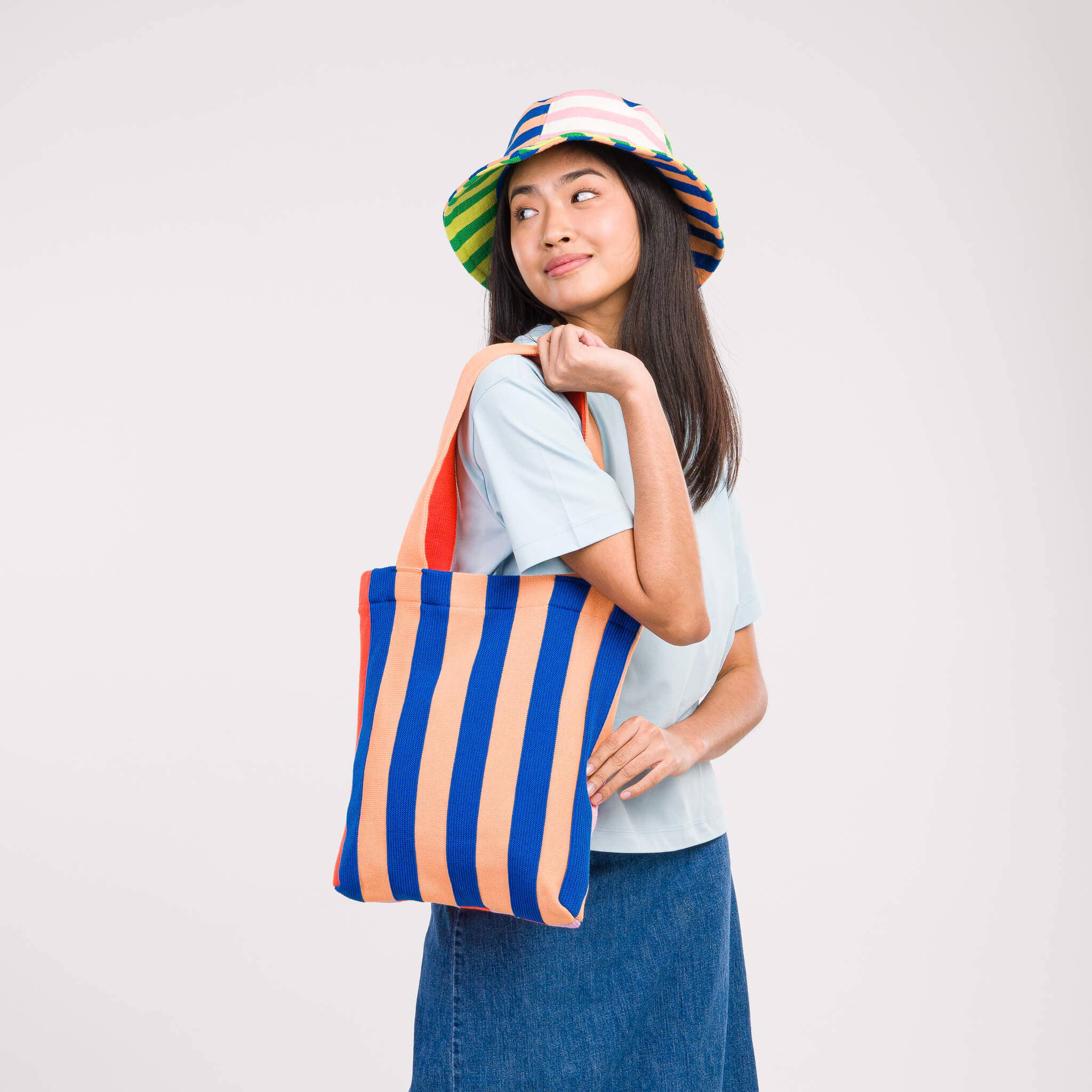 VERLOOP | knits - Wholesale Tote Bag - Women's - Super Stripe Knit Tote15