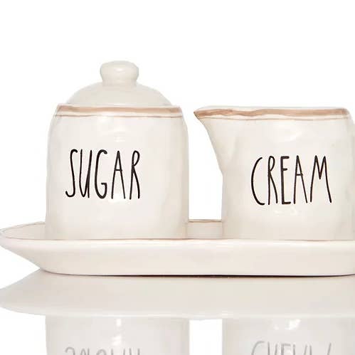 Countryside Sugar and Cream Set on Tray for wholesale by Red Vanilla Home