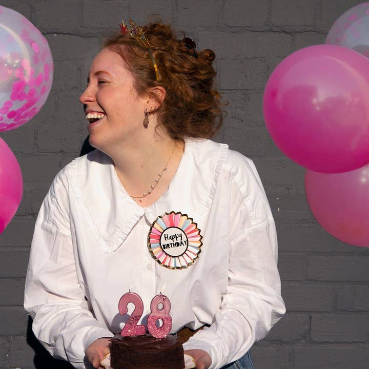 Talking Tables EU - Wholesale Party Favor - Pink Happy Birthday Badge | Birthday Gift |3