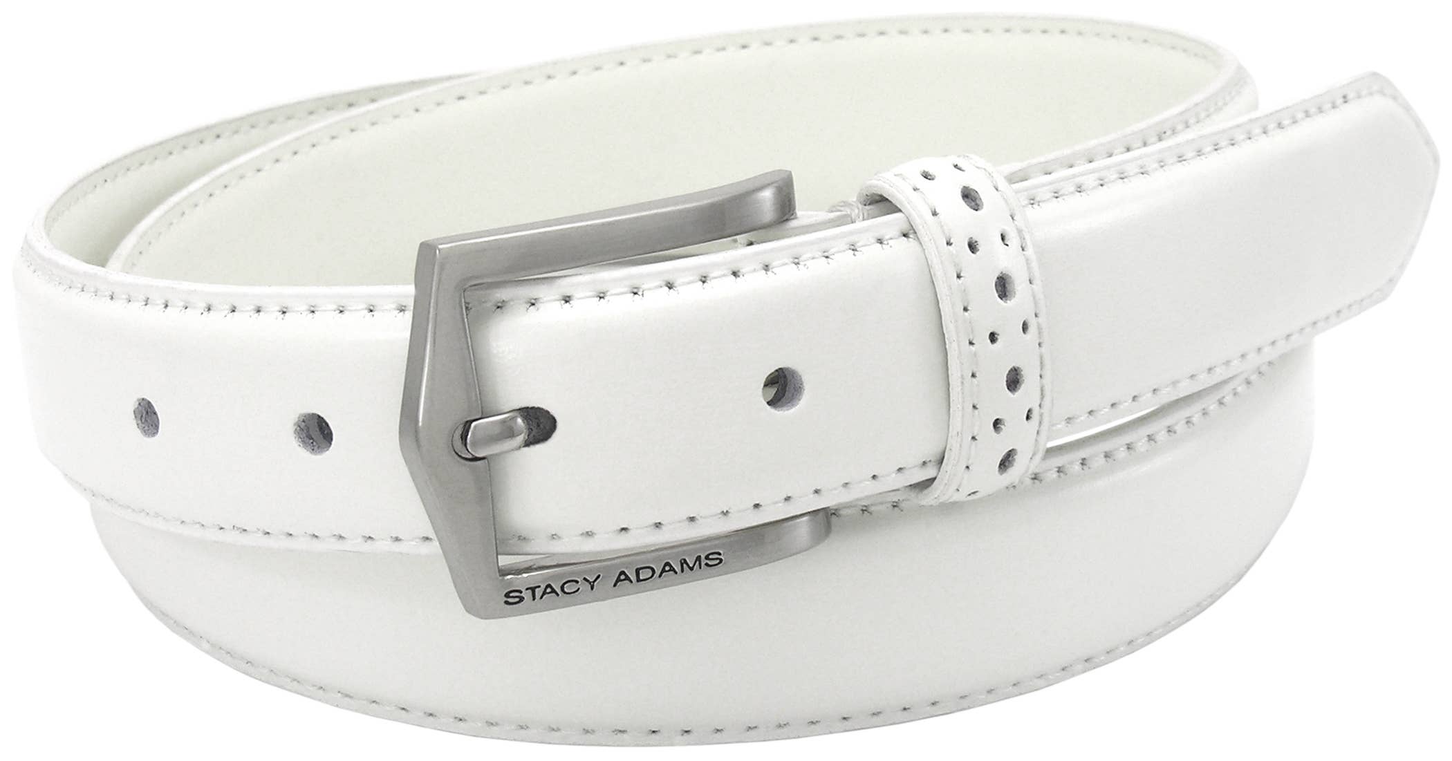 Stacy Adams - Wholesale Belt - Men's - Men's Pinseal Leather Belt with Brushed Nickel Buckle2
