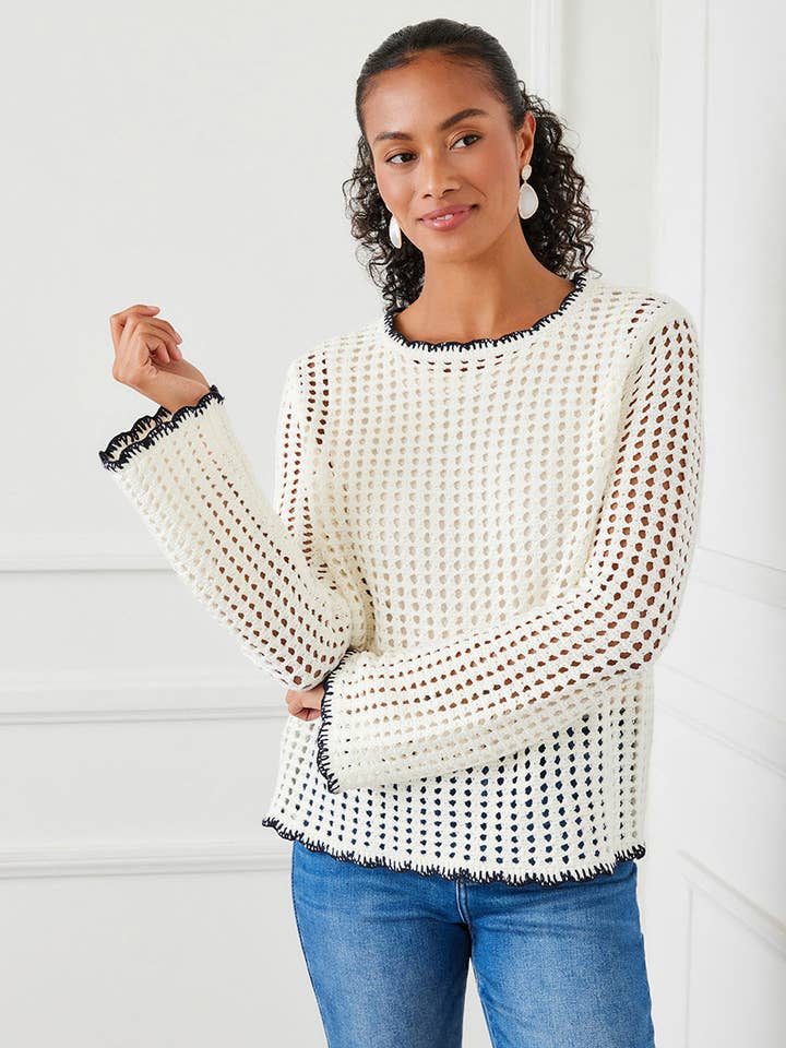 Natural Crochet Sweater for wholesale on Faire