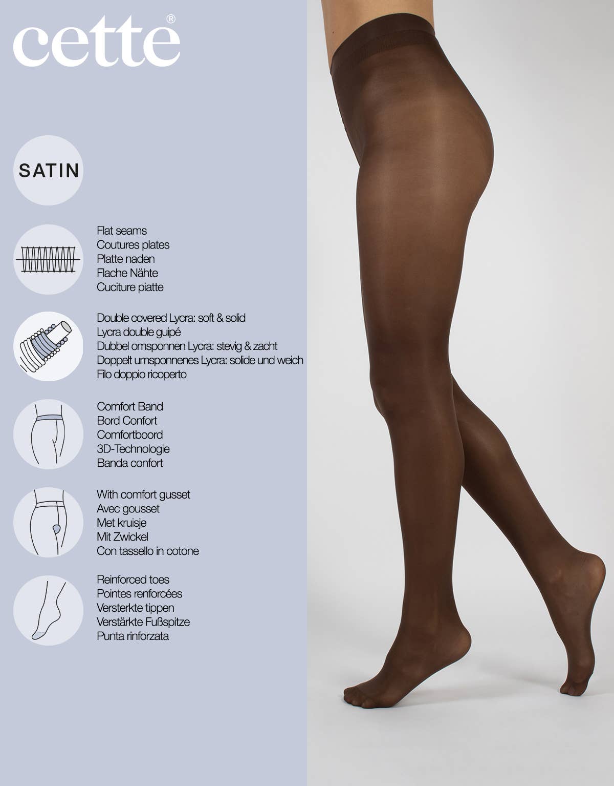 Cette - Vente Collants – femme - Collant semi-opaque, finition satinée, tailles 40DEN jusqu'au 4XL1