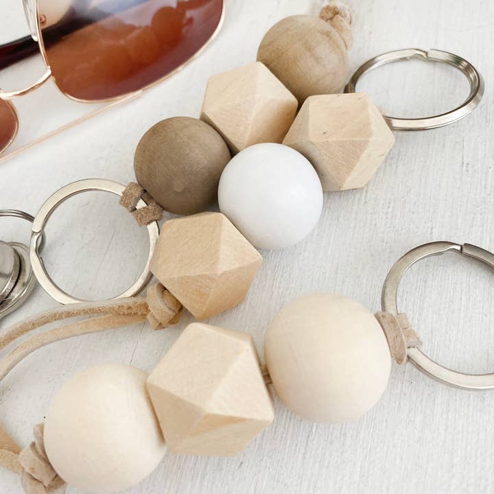 Simply Styled Art - Wholesale Keychain - Women's - Boho Wood Bead Geometric Keychain2