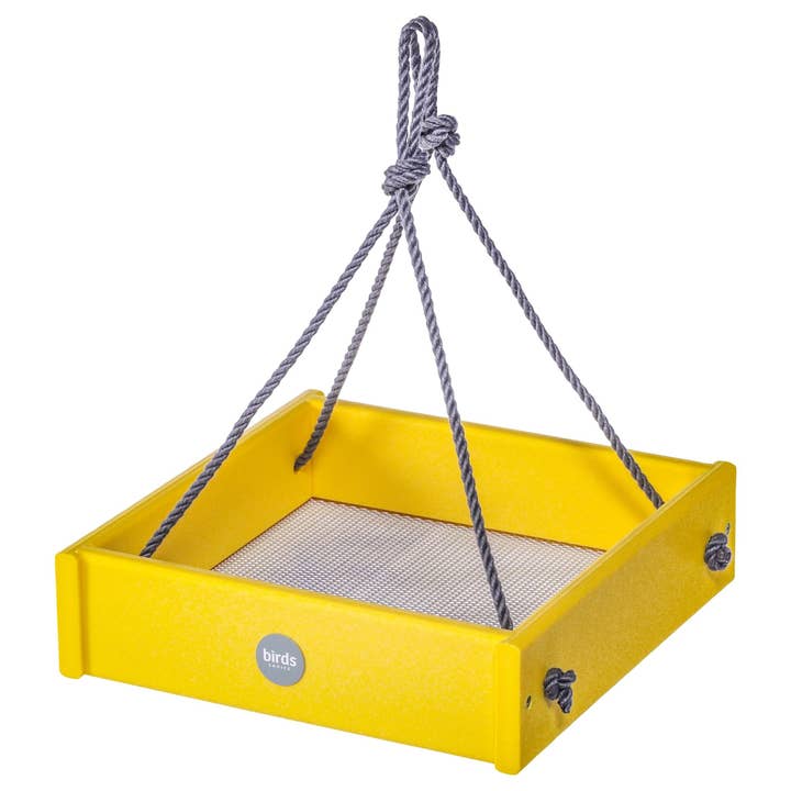 Hanging Tray Bird Feeder Color Pop Collection in Yellow Recycled Plastic for wholesale by Birds Choice