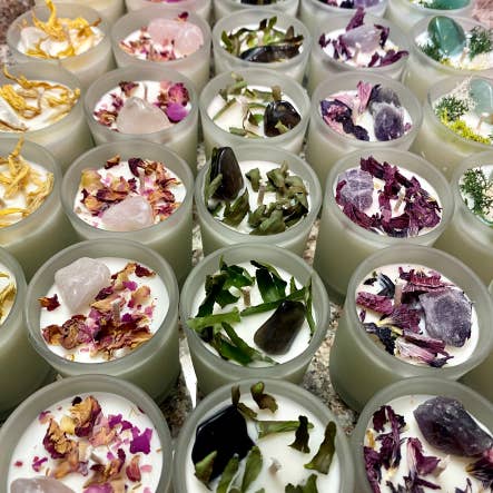 Green Earth Aromatherapy - Wholesale Jar/Filled Candle - Crystal Intention Candles with Natural Soy Wax