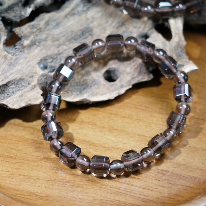 Moon Rituals – Engroshandel Perlearmbånd – Is Obsidian Terning Armbånd – Naturligt Sort Krystal Smykke til Beskyttelse, Jordforbindelse & Julekrystalgave4