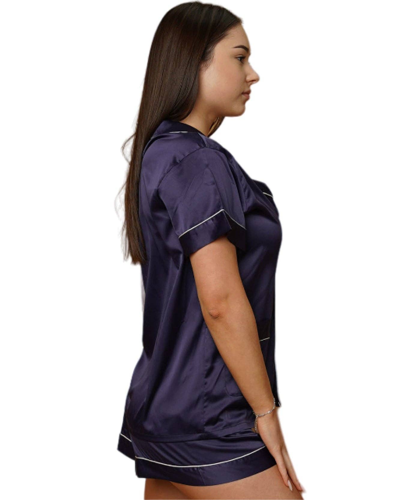 Taniri - Wholesale Sleepwear Set - Women's - ASHLEY SHORT MATTE SATIN PAJAMAS39