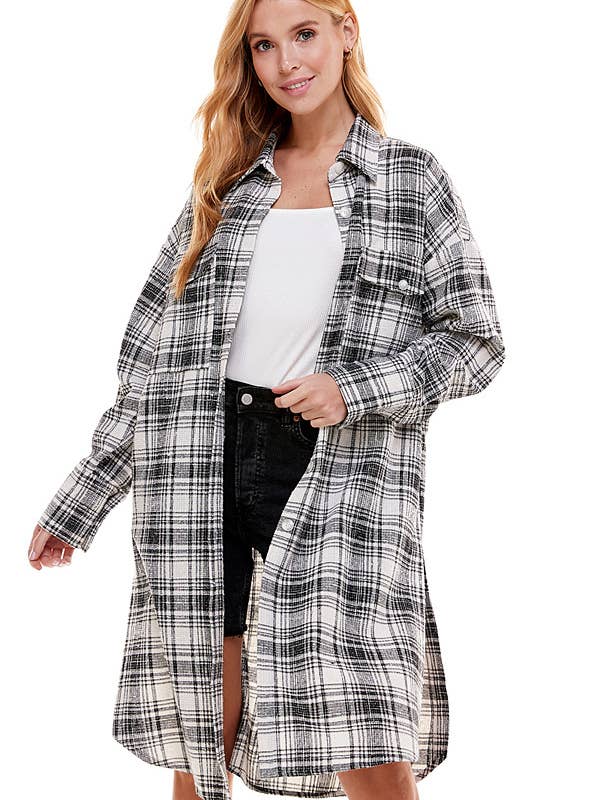 OVERSIZED PLAID SHIRT COAT for wholesale by ACOA COLLECTION