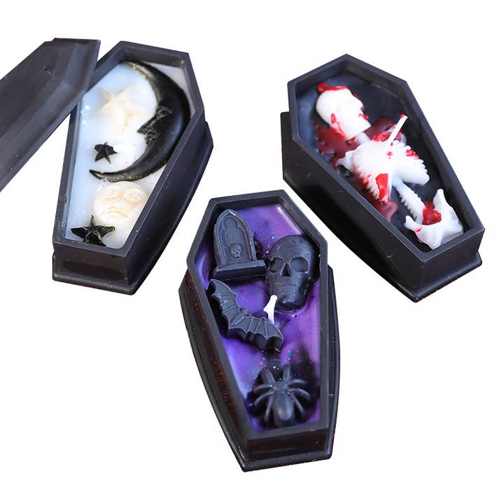 Candles Meta - Wholesale Novelty Candle - Halloween Coffin Skull Tombstone Decor Scented Candle CM0737