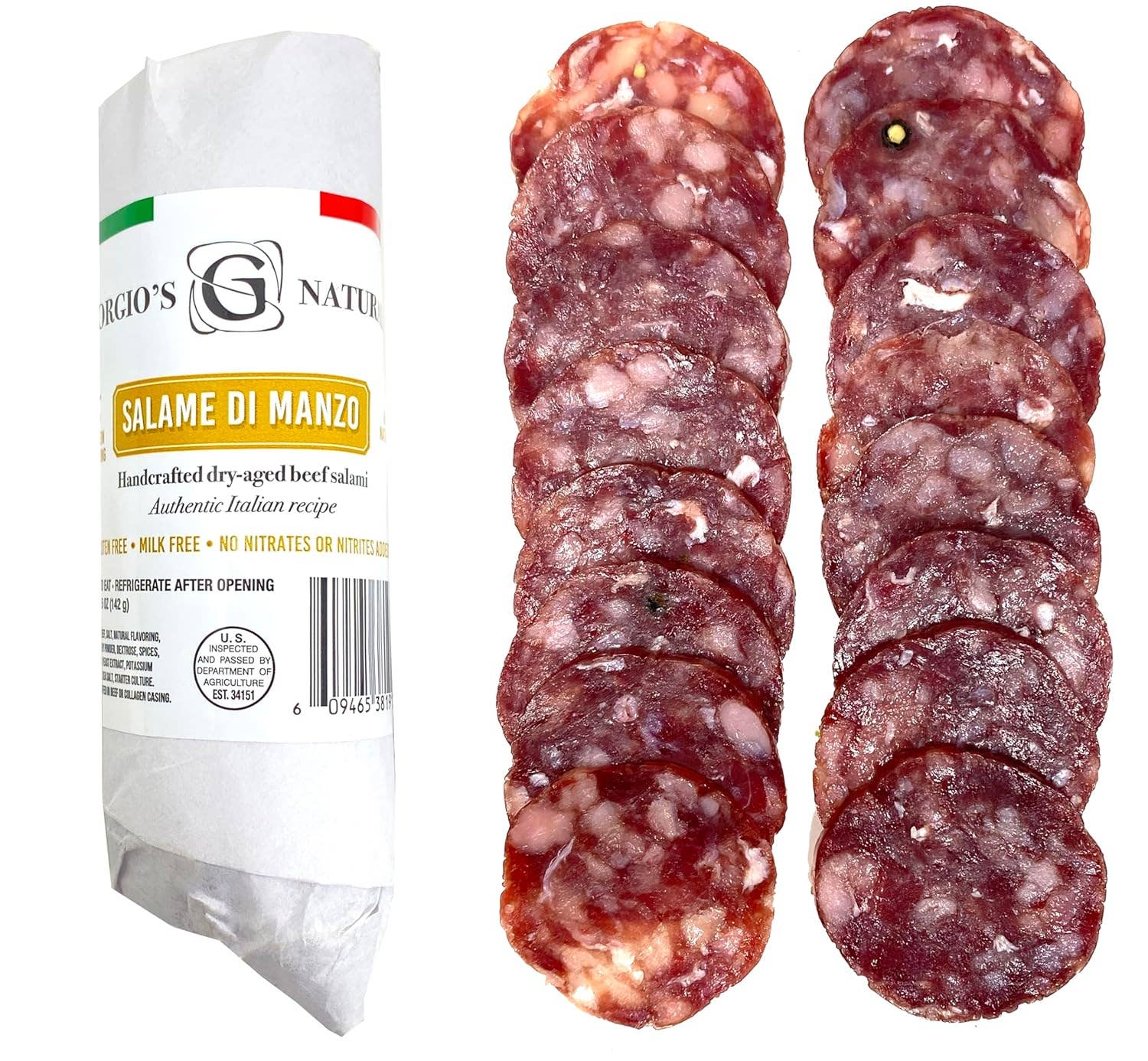 Giorgio's Naturals - Wholesale Salami - Mild Pure Beef Salami Retail Chub - All Natural1