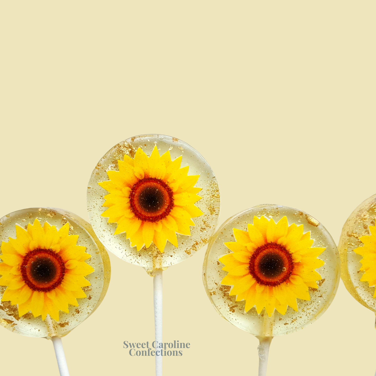 Sweet Caroline Confections - Wholesale Lollipop - Sunflower Lollipops, Black Cherry Flavor,  10/Case -VEGAN2