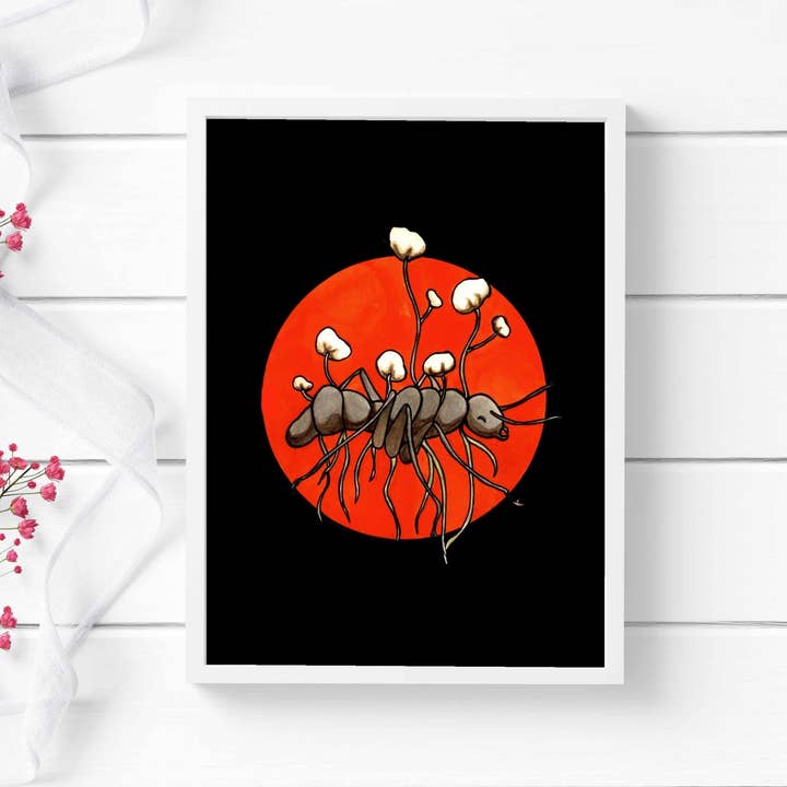 Pittura ad acquerello «Zombie Ant»: stampa artistica per la vendita all'ingrosso da parte di PinkPolish Design