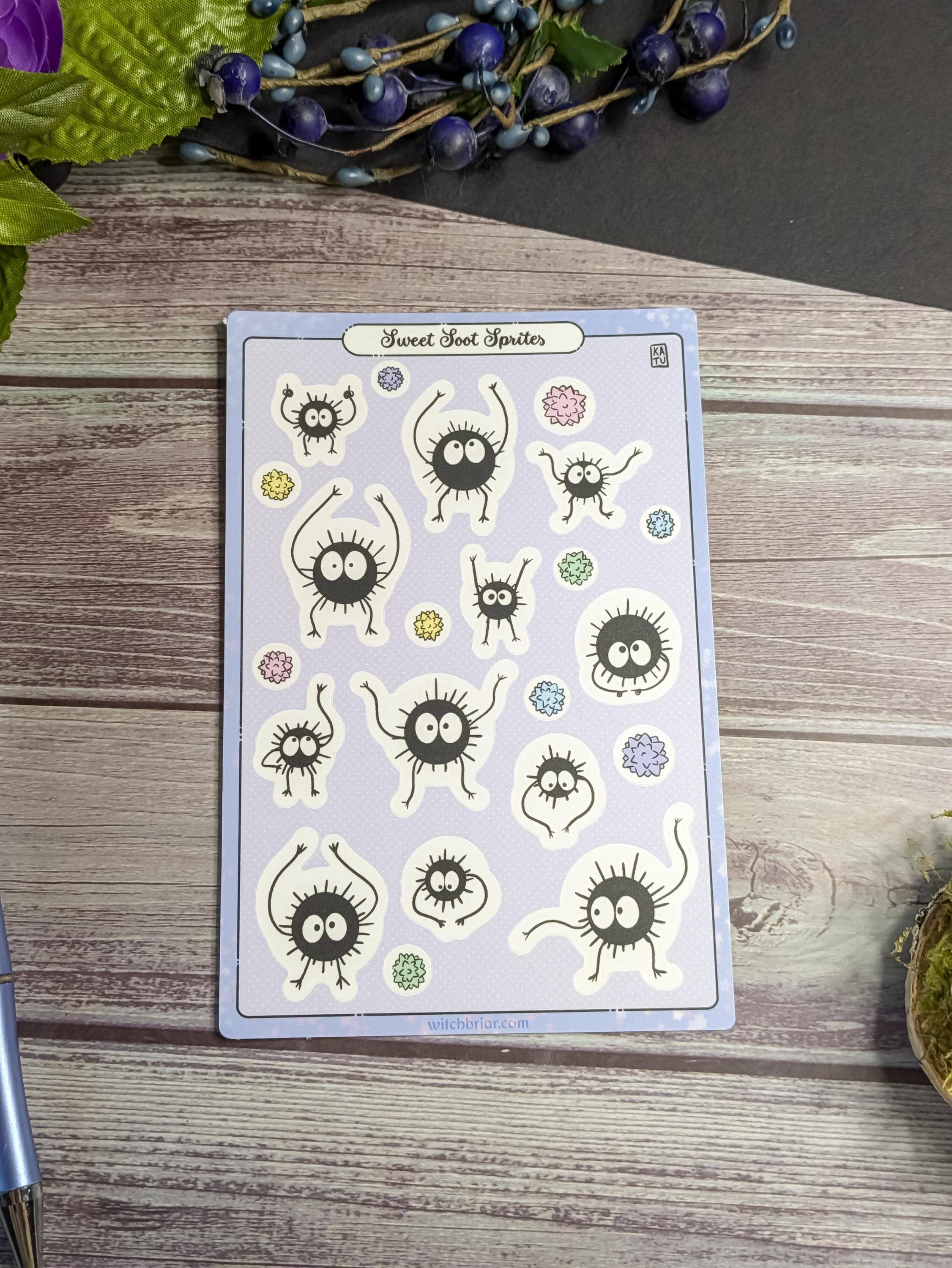 Witchbriar Cottage – Adesivo por atacado – Folhas de Autocolantes Inspiradas nos Duendes de Fuligem da Studio Ghibli1