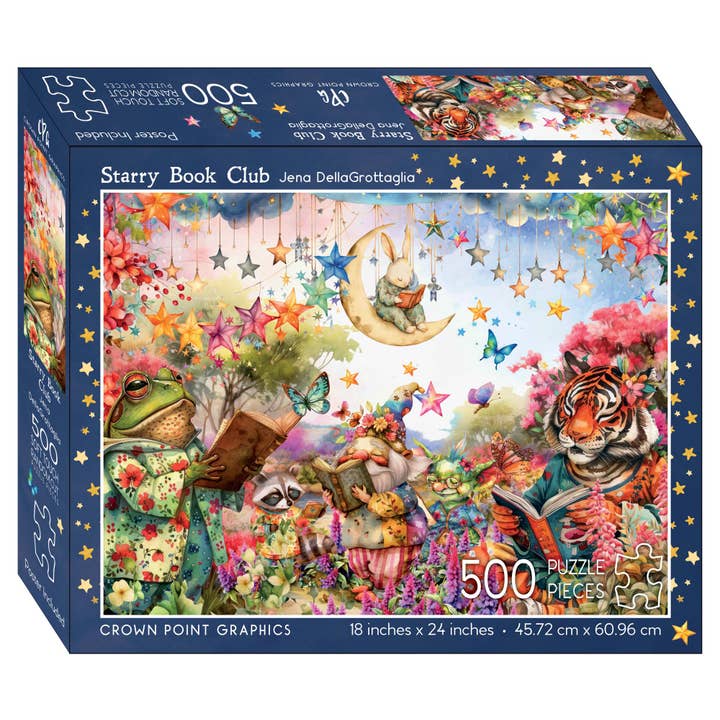 Starry Book Club - 500 piece jigsaw puzzle for wholesale by Crown Point Graphics