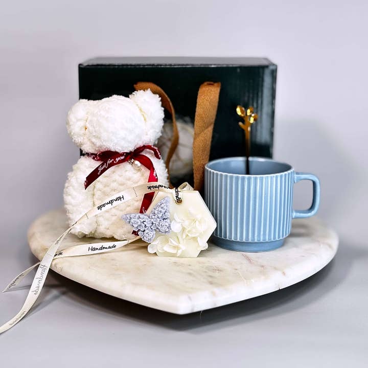 Cozy Gift Box For Women With Mug Teddy Bear And Soy Wax Arom for wholesale by OH MY BOX
