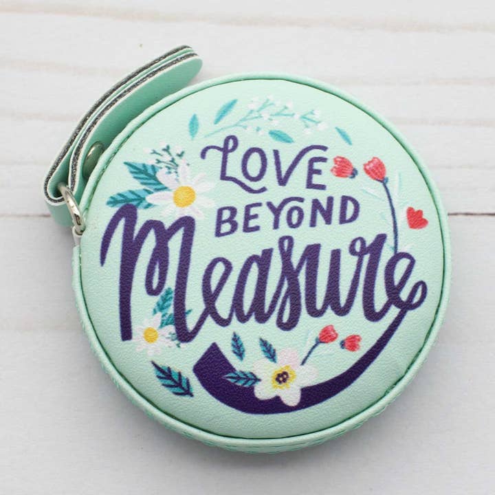 Love Beyond Measure Blue | Measuring Tape for wholesale by Fox & Pine Stitches