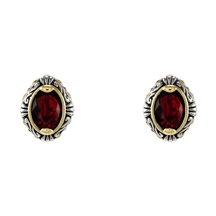 Red Crystal Omega Back Earring for wholesale by Laudic Co