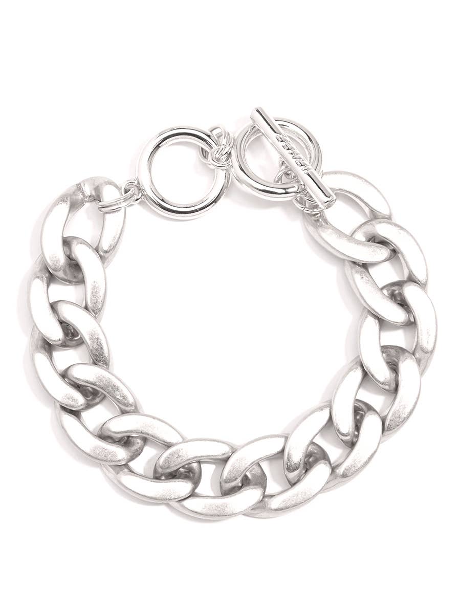ZENZII Jewelry - Wholesale Link & Chain Bracelet - Burnished Metal Curb Chain Bracelet0