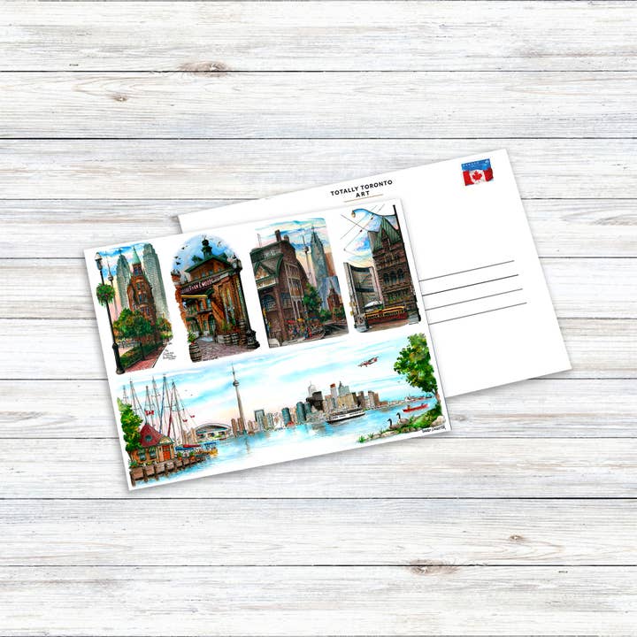 Totally Toronto Art/Sassy City Studio - Wholesale Postcard - Toronto Historic Landmarks Postcard