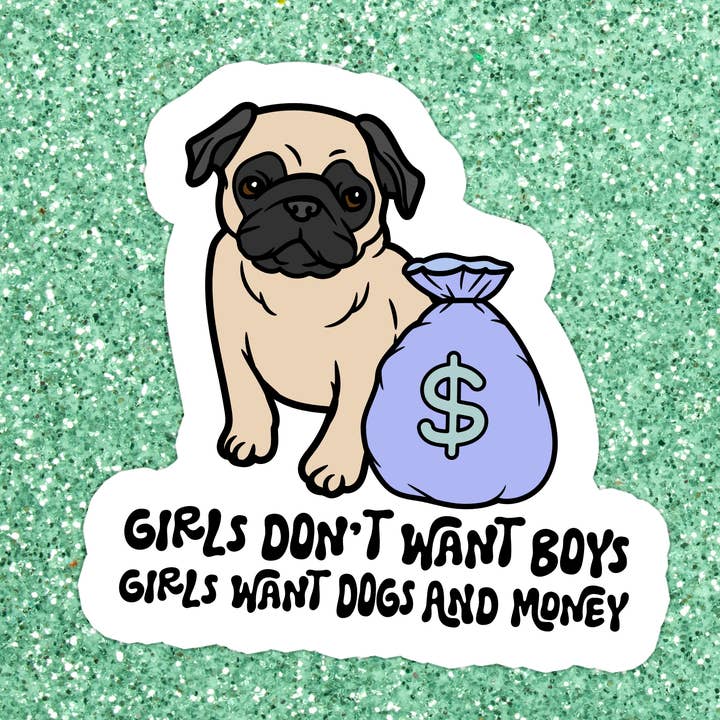 Funny Dog Dogs Relatable Girls Waterproof Vinyl Sticker for wholesale by Stickers+ X Ashley Bexar