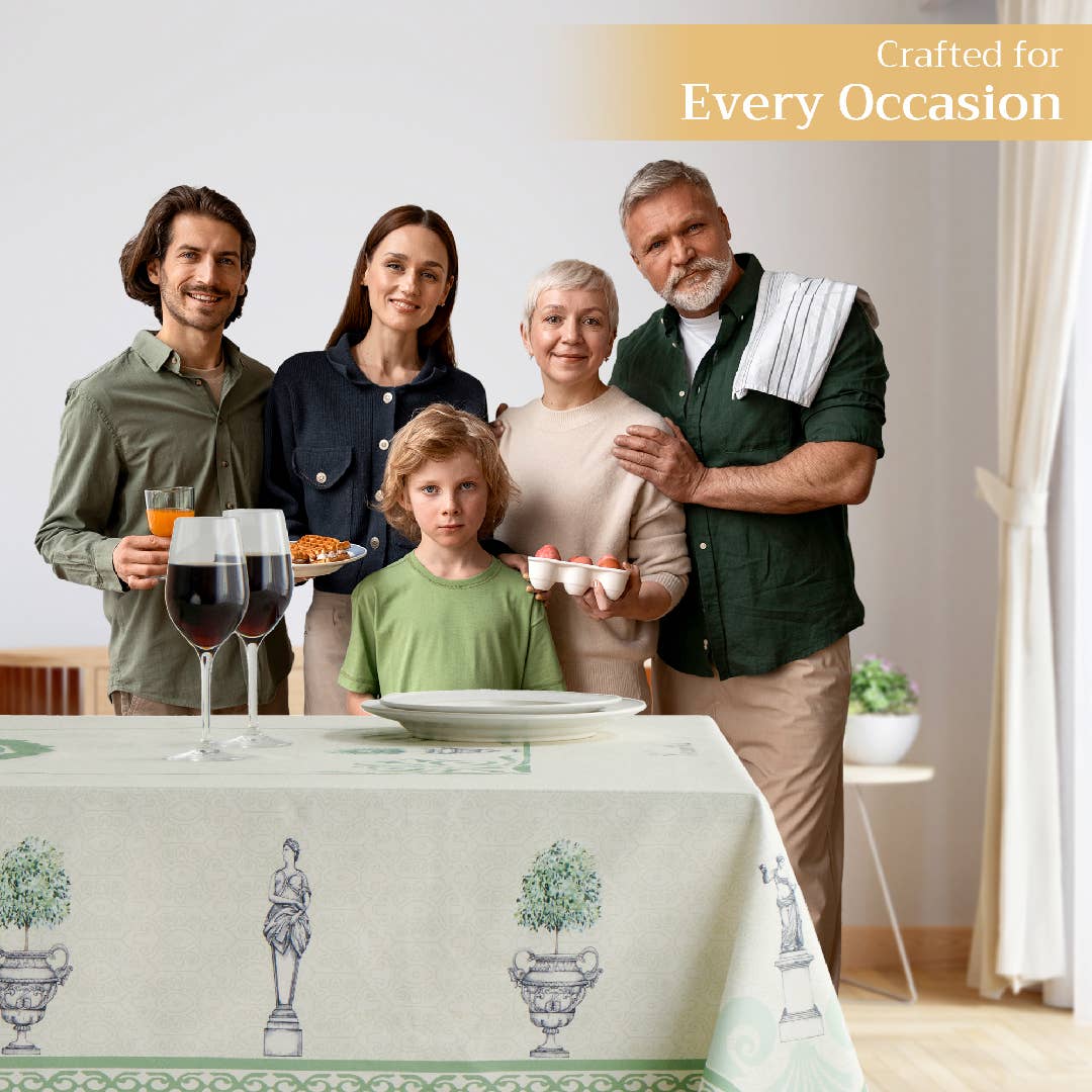 Maison d'Hermine - Design in Every Thread - Wholesale Tablecloth - Tablecloths 100% Cotton - 3 Shapes - Jardin Du Roy4