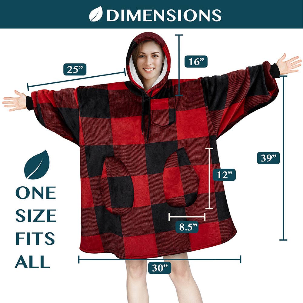 Pavilia - Wholesale Hoodie - Women's - Chest Pocket Sherpa Hoodie Blanket - Patch Pocket (Regular / Long)16