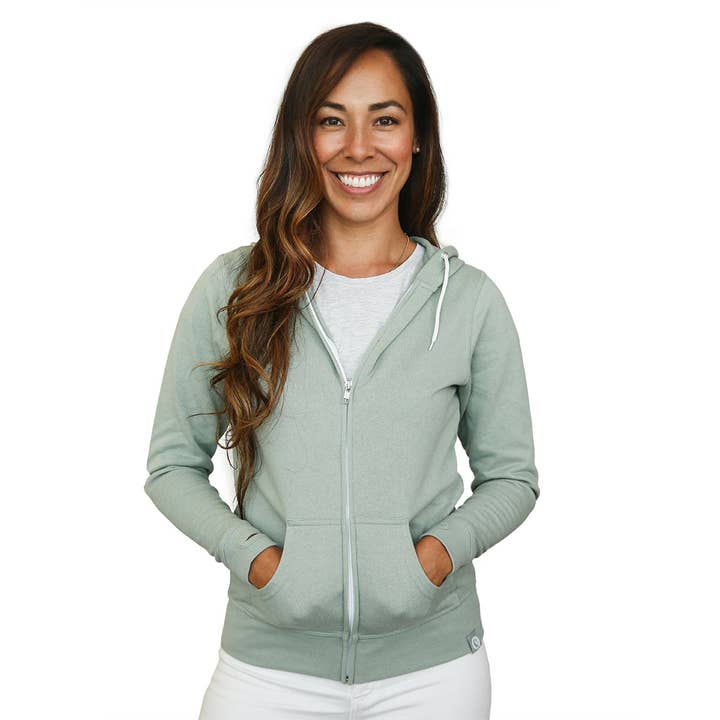 Sage Women's Hero Hoodie Lite for wholesale by Quikflip Apparel