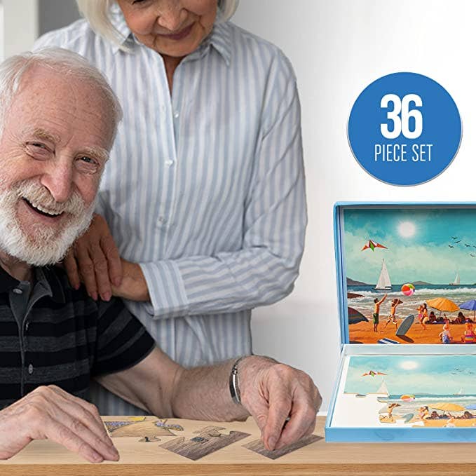 Assistex - Vendita all'ingrosso Puzzle - Adulti - Puzzle Dementia, 36 pezzi grandi, motivo: spiaggia2