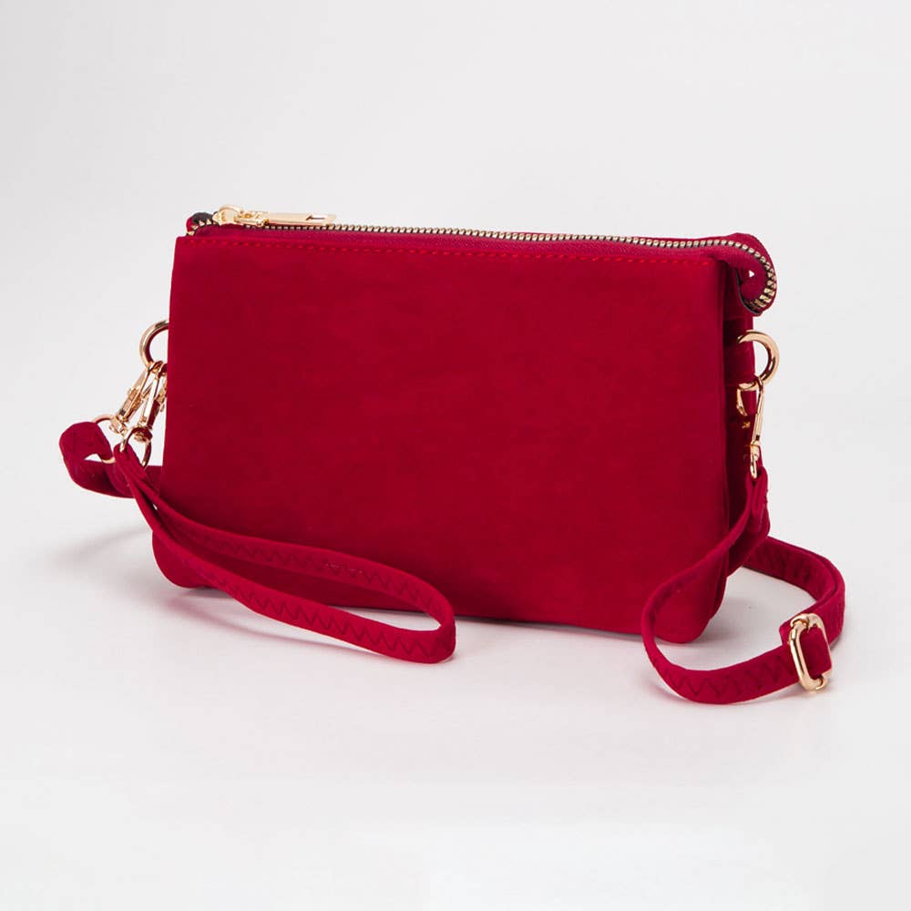 Sensibling Corp. - Wholesale Crossbody Bag - Women's - Plain Faux Suede Crossbody Clutch Bag4