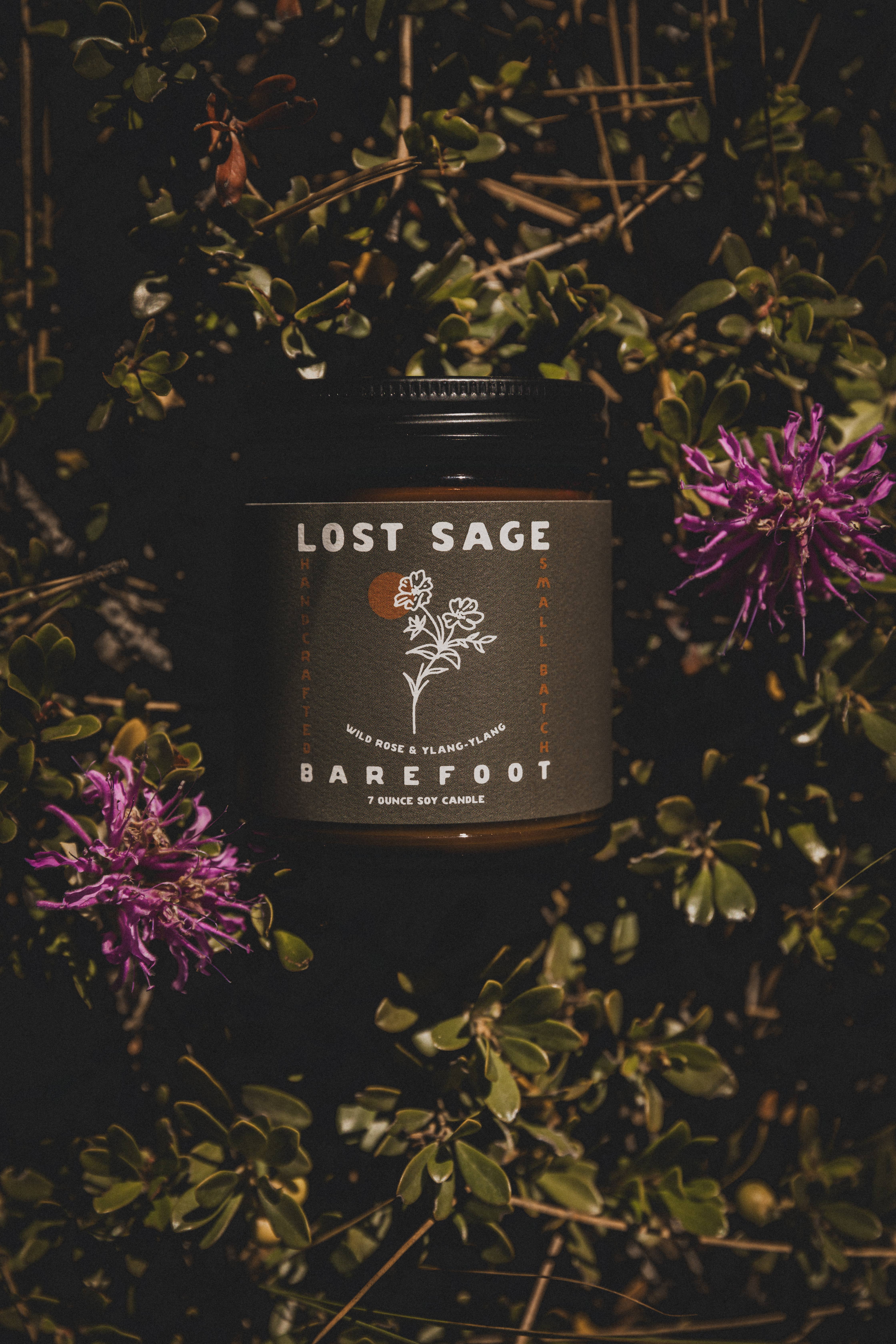 Lost Sage - Vente Bougie en bocal - Bougie soja pieds nus