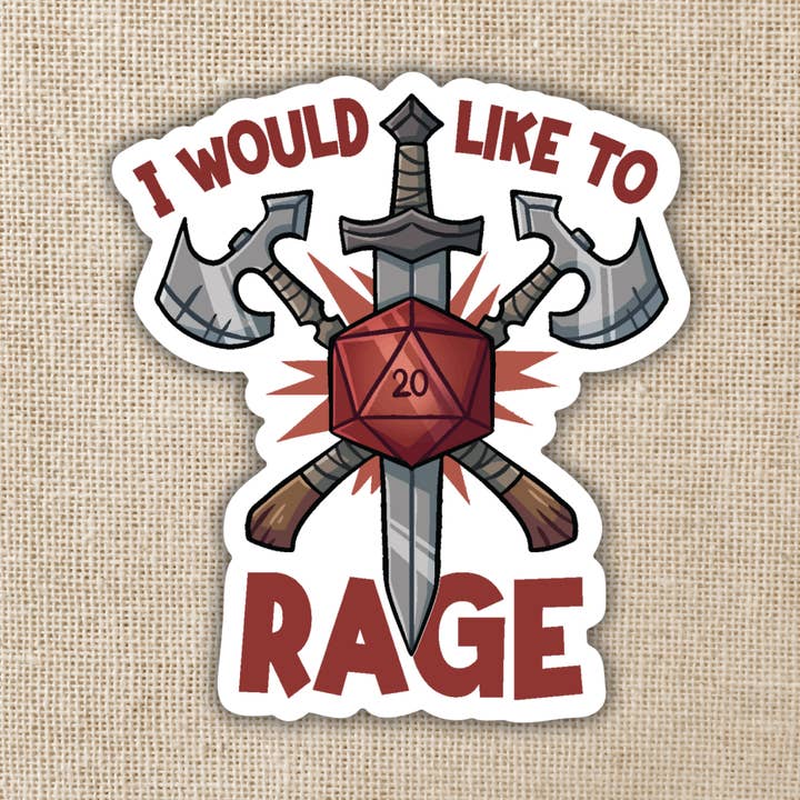 Kingdom of Threads - Wholesale Sticker - I Would Like To Rage Sticker0