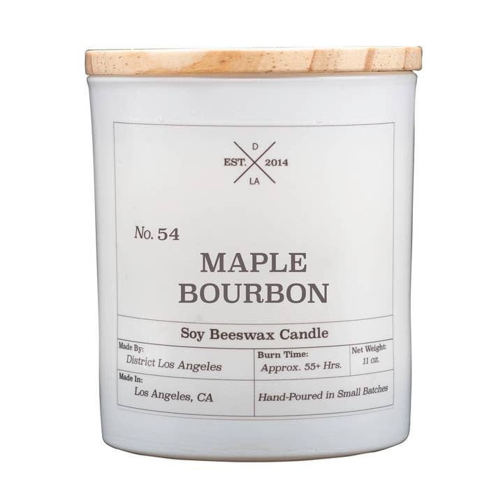 Vela en vaso blanca | Maple Bourbon para venta al por mayor de District Los Angeles