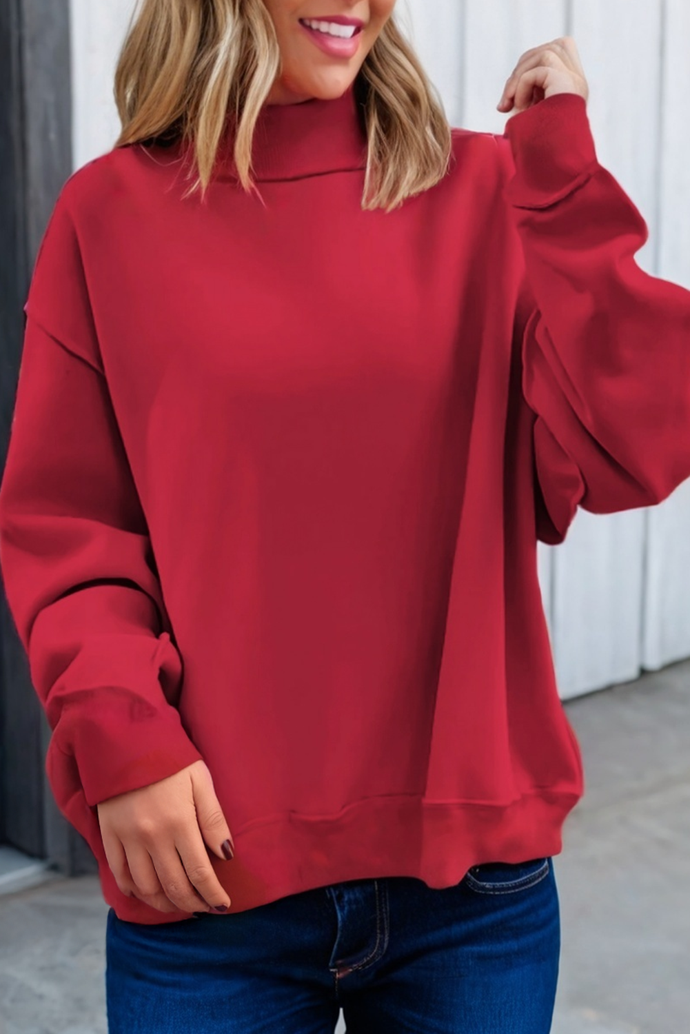 LA Society - Wholesale Sweatshirt - Women's - LAS Oversize Drop Shoulder Reversible Sweatshirt (S-XL)4