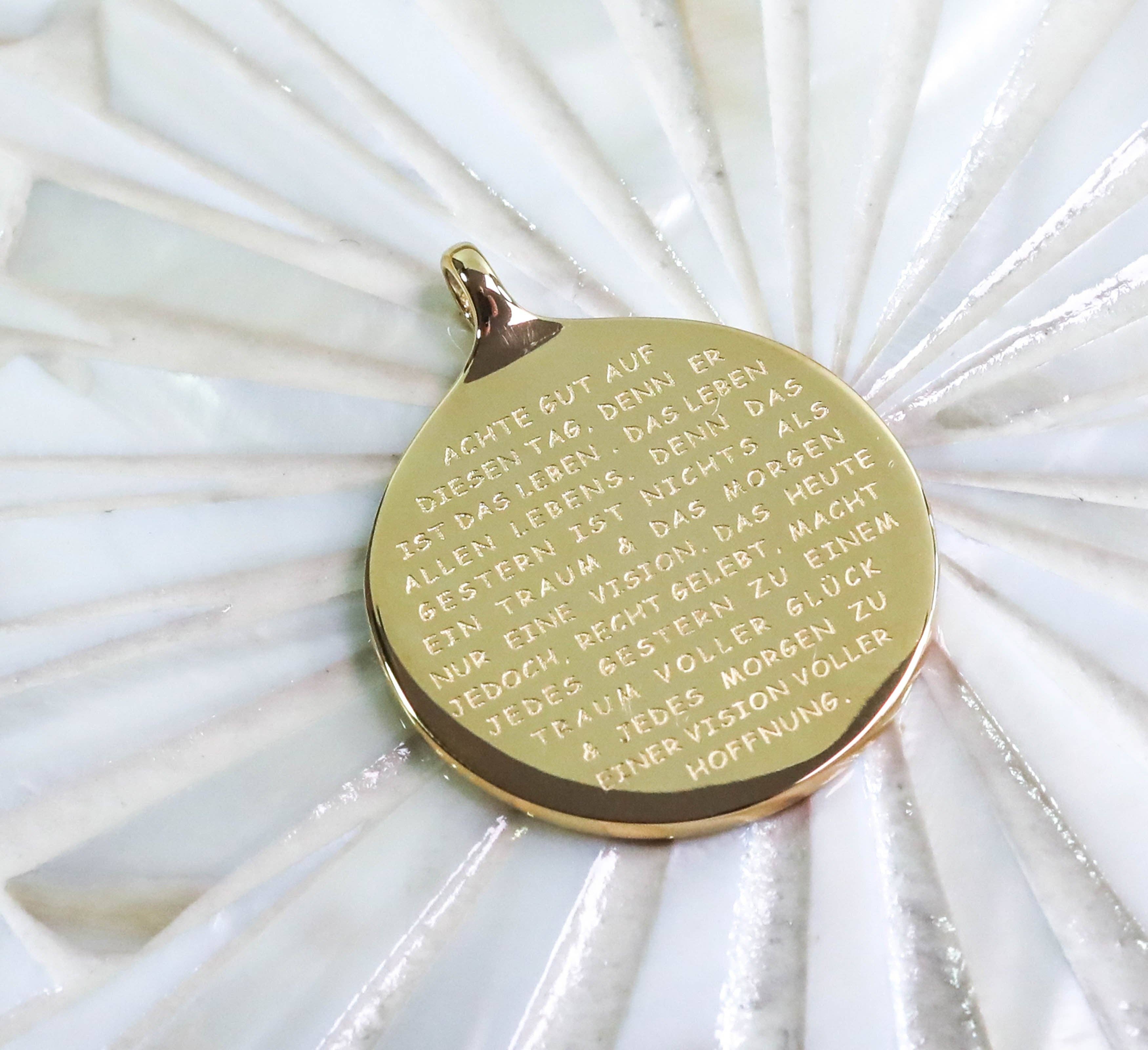 Mein Mantra - Wholesale Pendant/Charm Necklace - RUMI Pendant "TAKE GOOD CARE" with Ball Chain2