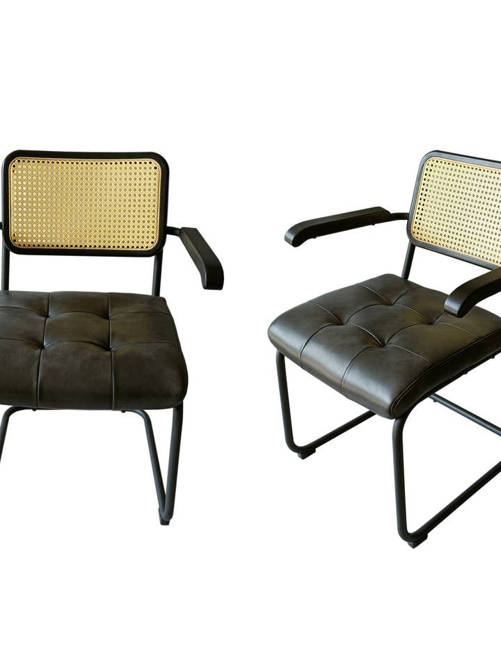 Grå PU-klädd rotting Elton matstol Pris per styck för wholesale av Seat4uhome