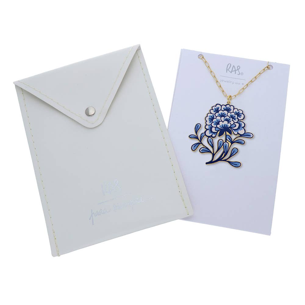 RAS - Vendita all'ingrosso Collana con ciondolo/pendaglio - Ciondolo Porcellana Fiore Bagno Oro2