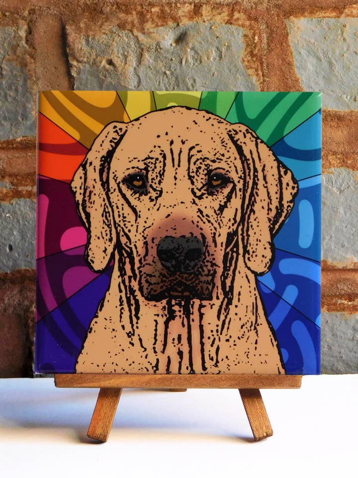 Rhodesian Ridgeback Ceramic Art Tile for wholesale by Sabyloo