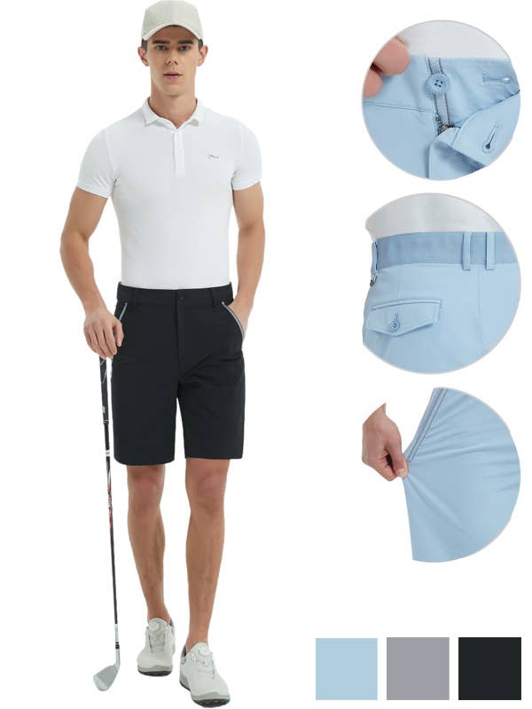 Qing Dao Lai Si Ma Te Fang Zhi You Xian Gong Si - Wholesale Athletic Shorts - Men's - Men's Fit Stretch Golf Shorts With Pockets Elastic Waist